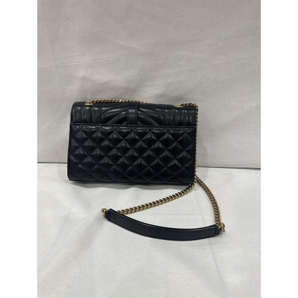 AUTHENTIC YSL SAINT LAURANT ENVELOPE SMALL IN QUILTED GRAIN EMBOSSED LEATHER - Picture 5 of 12